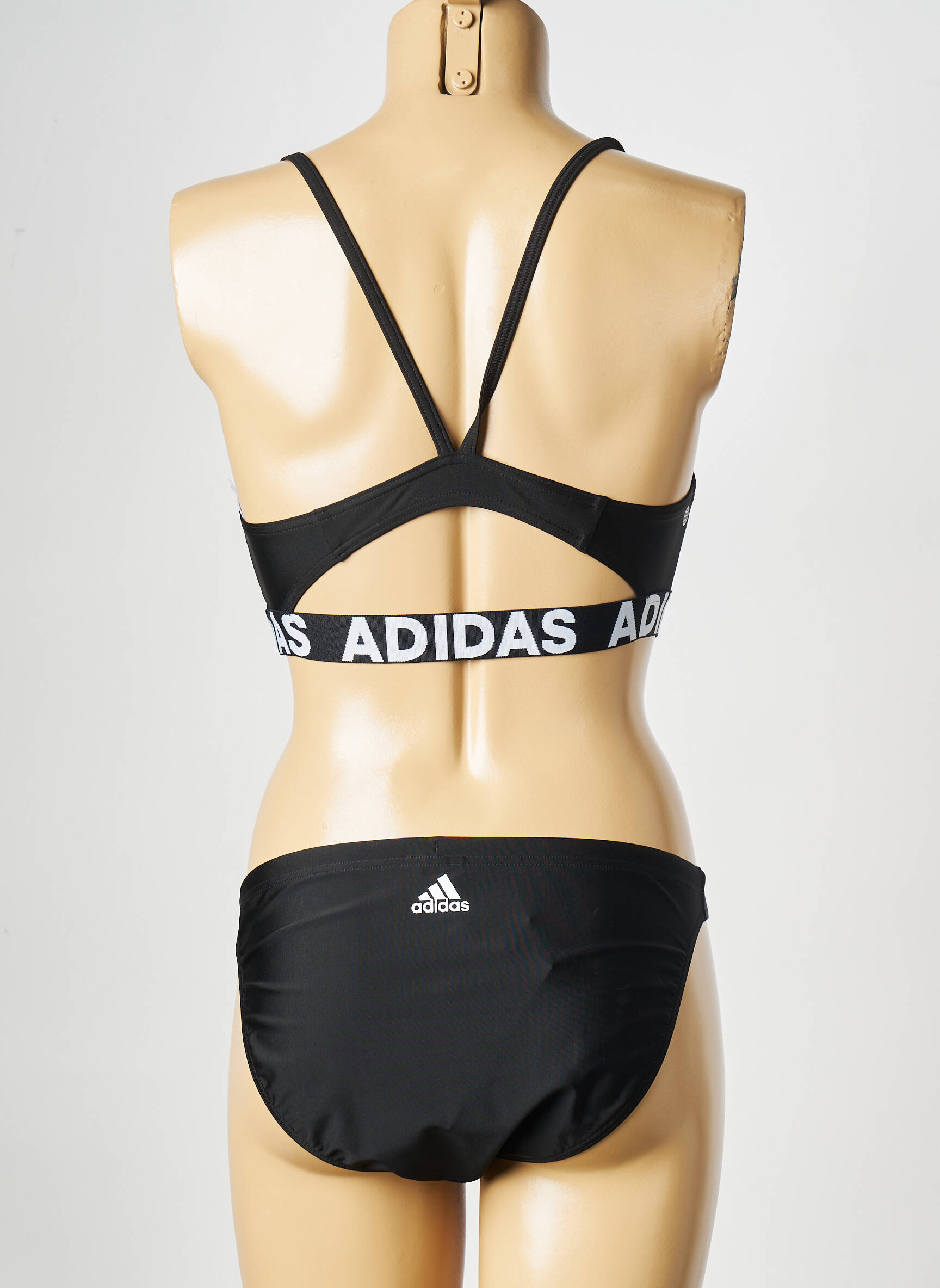 Dvivietis maudymosi kostiumėlis juodas ADIDAS moteris