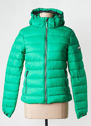 Pūkinė striukė žalias SUPERDRY moteris