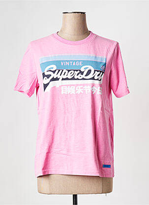 T-marškinys rožinė SUPERDRY moteris