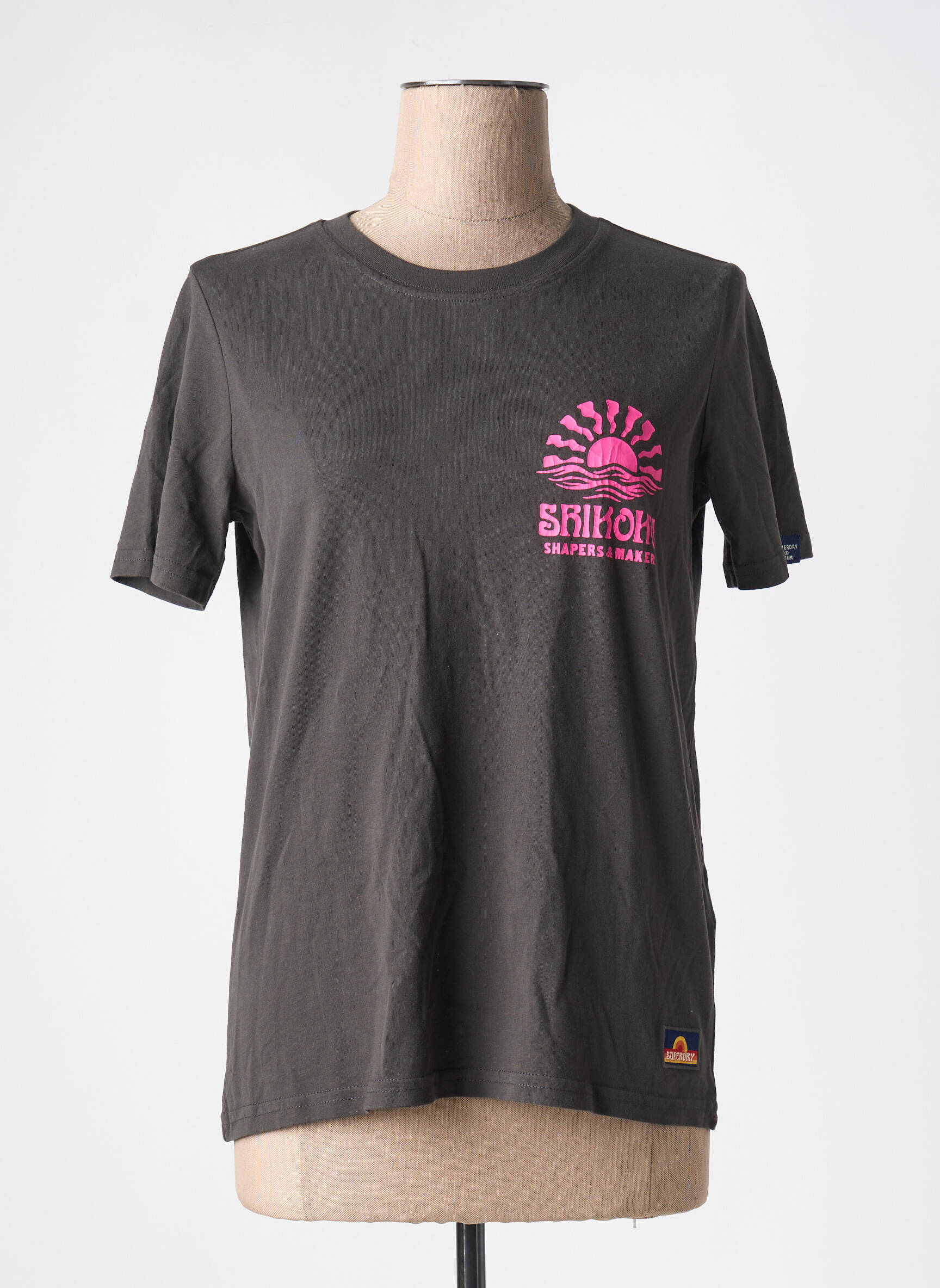 T-marškinys juodas SUPERDRY moteris