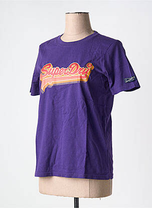T-marškinys violetinis SUPERDRY moteris