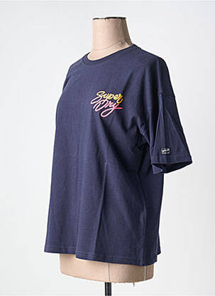 T-marškinys mėlyna SUPERDRY moteris