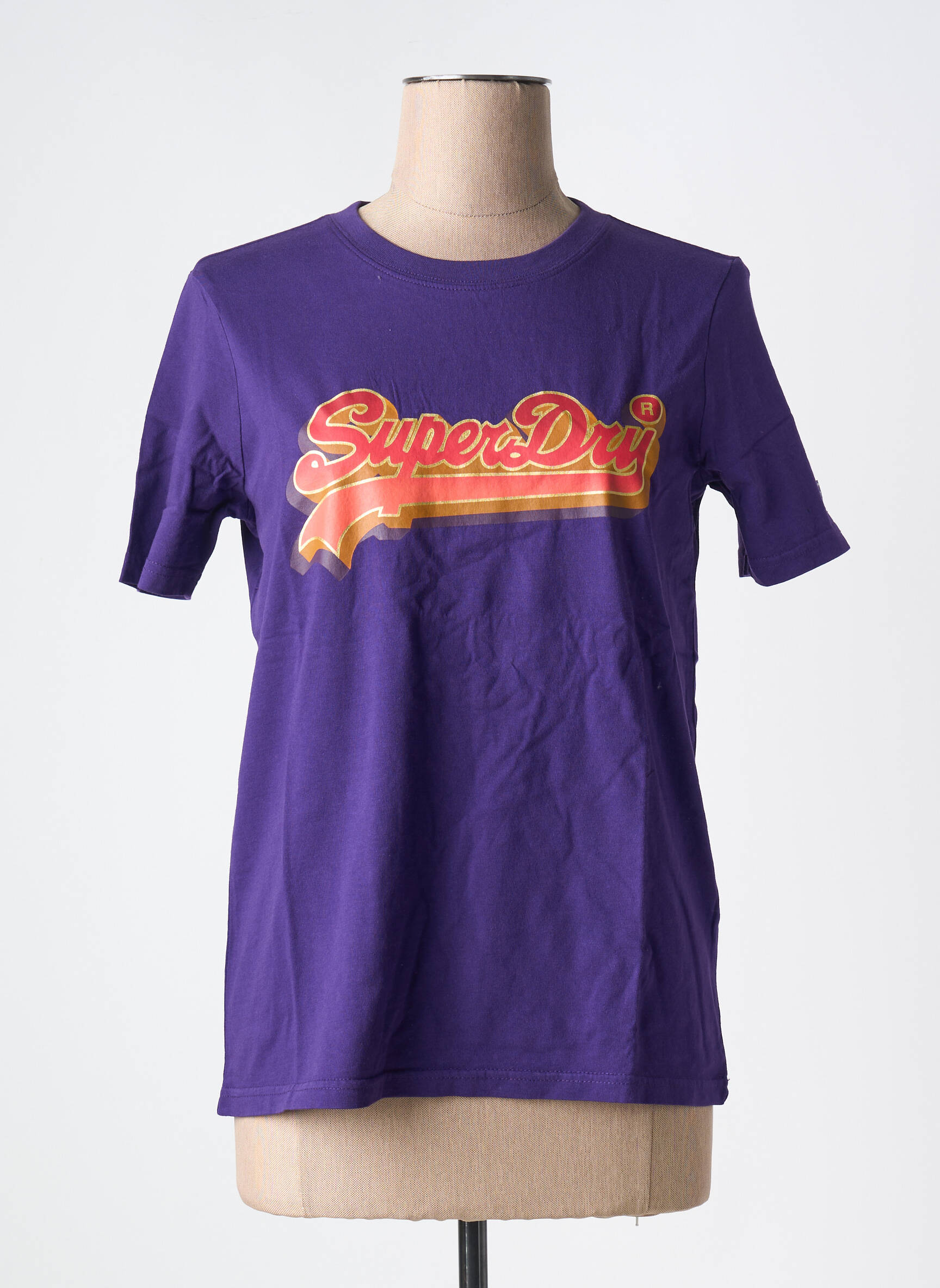 T-marškinys violetinis SUPERDRY moteris