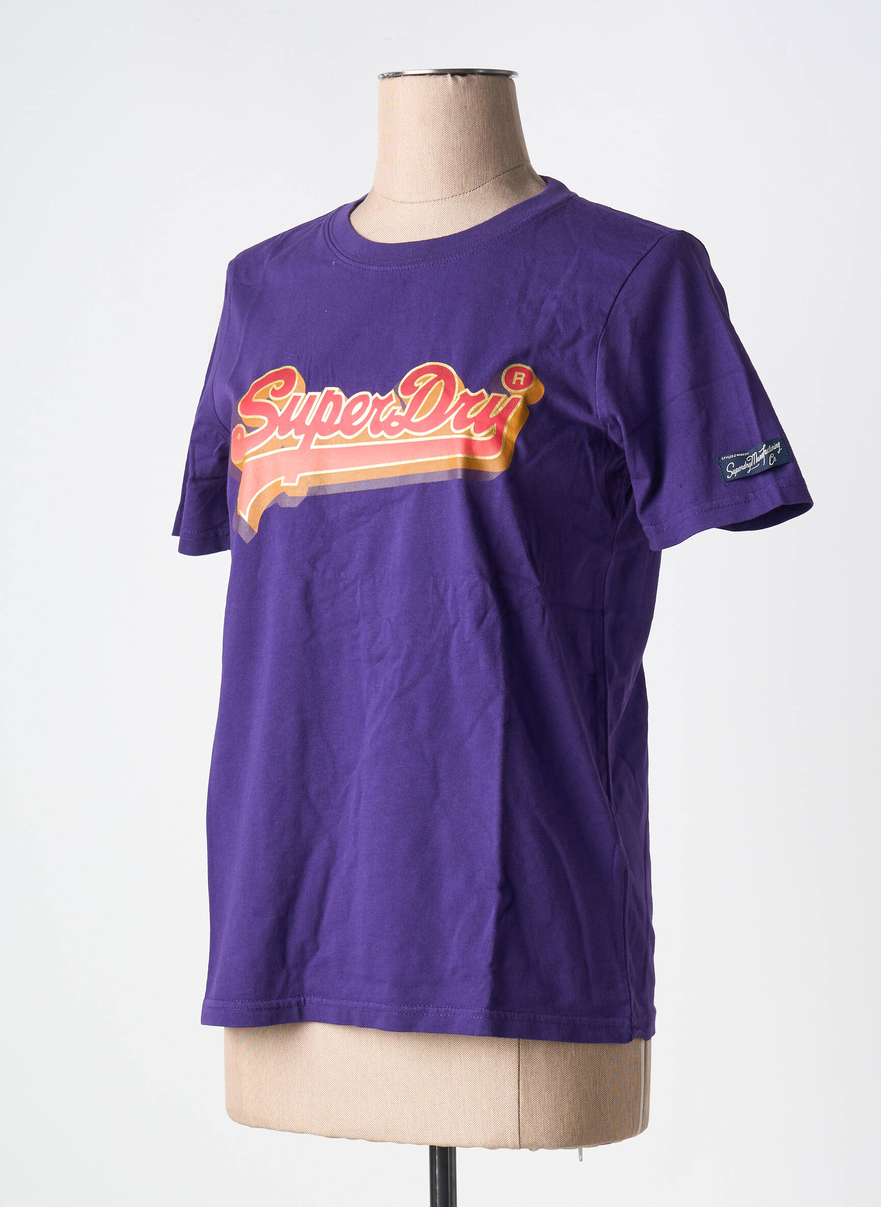 T-marškinys violetinis SUPERDRY moteris