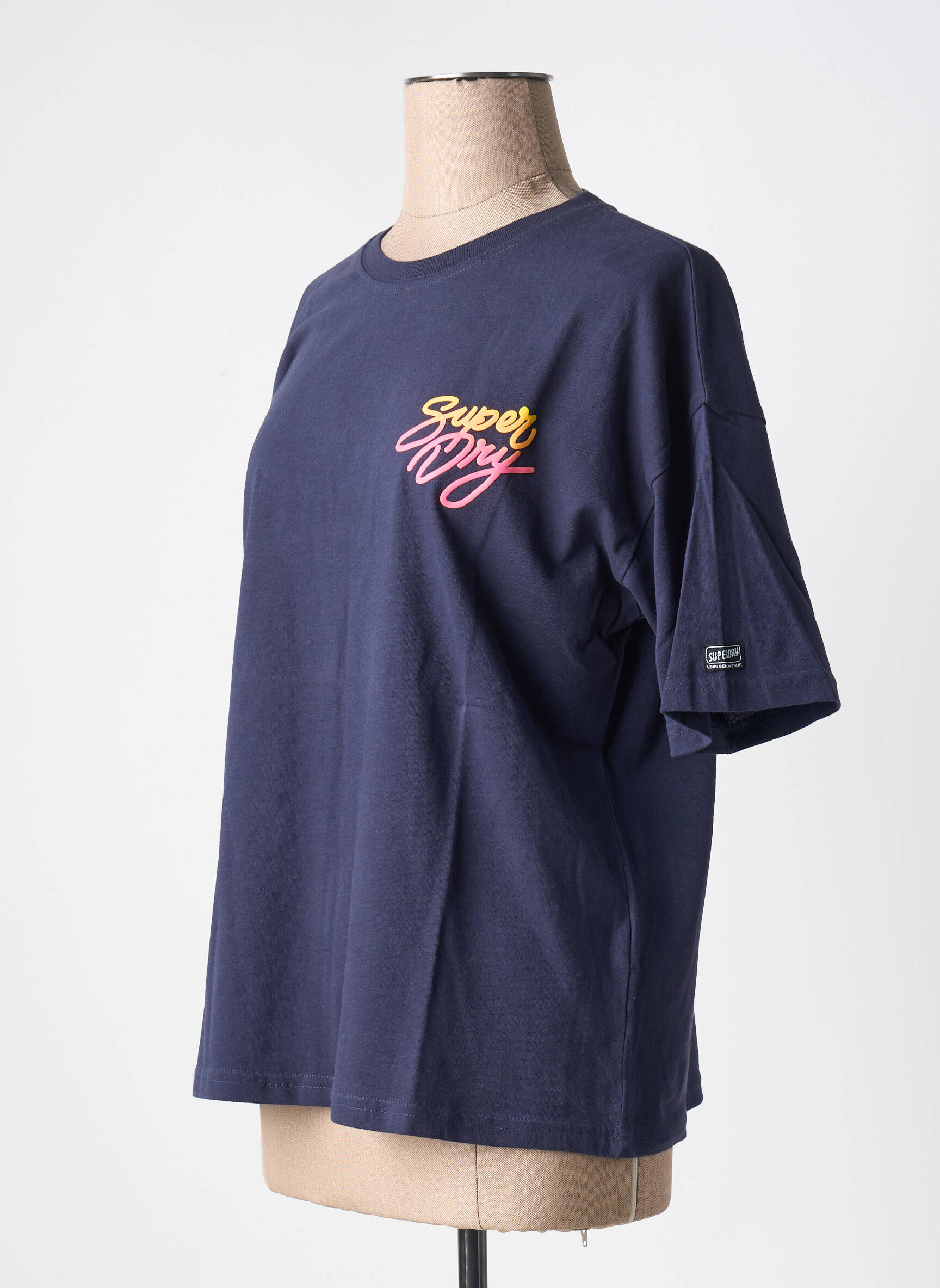 T-marškinys mėlyna SUPERDRY moteris