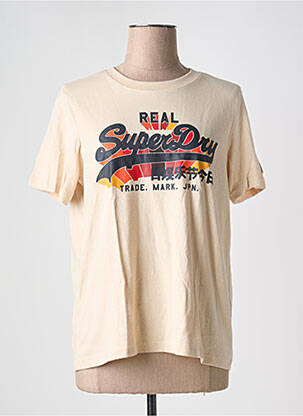 T-marškinys bežinis SUPERDRY moteris