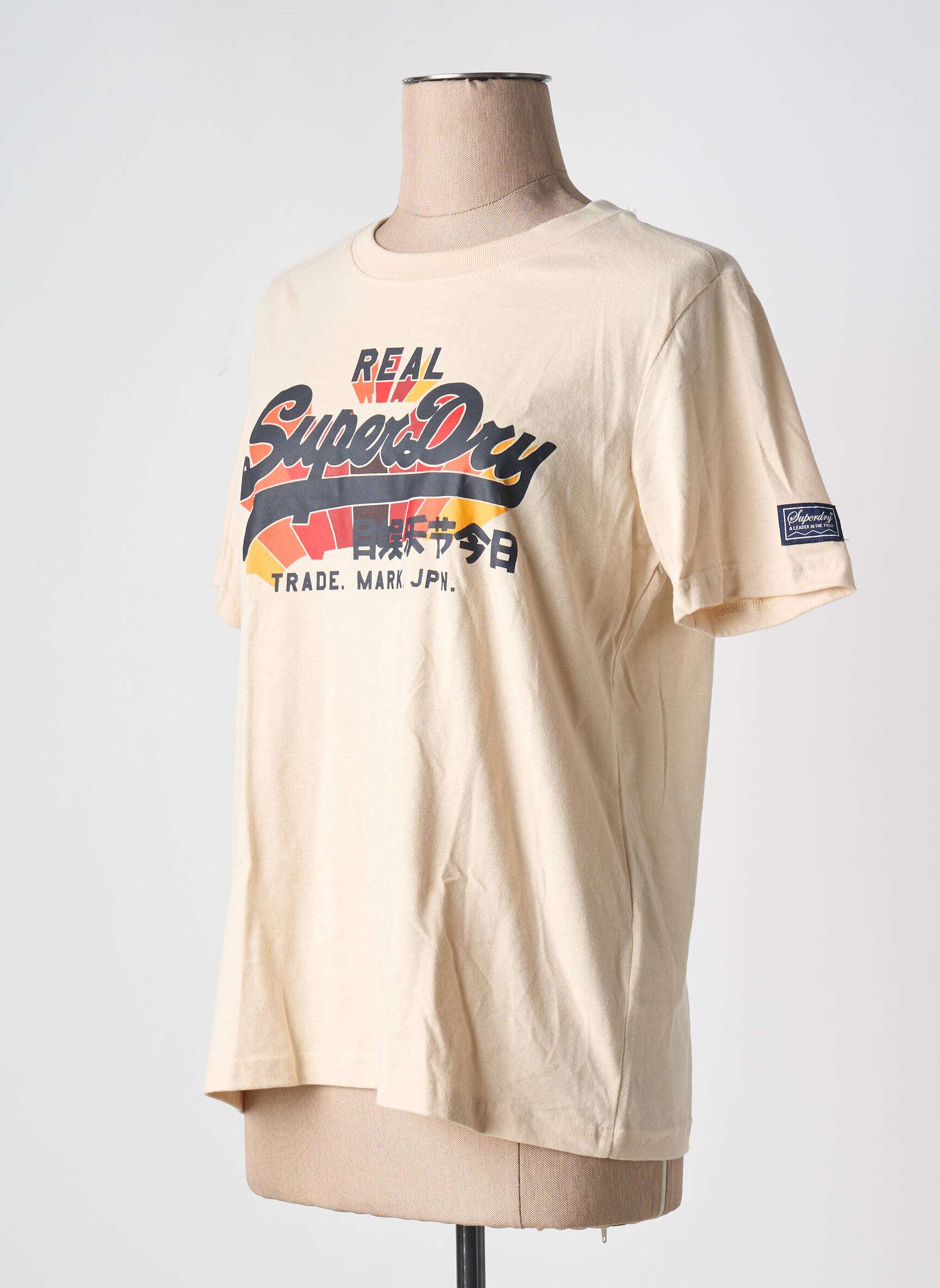 T-marškinys bežinis SUPERDRY moteris