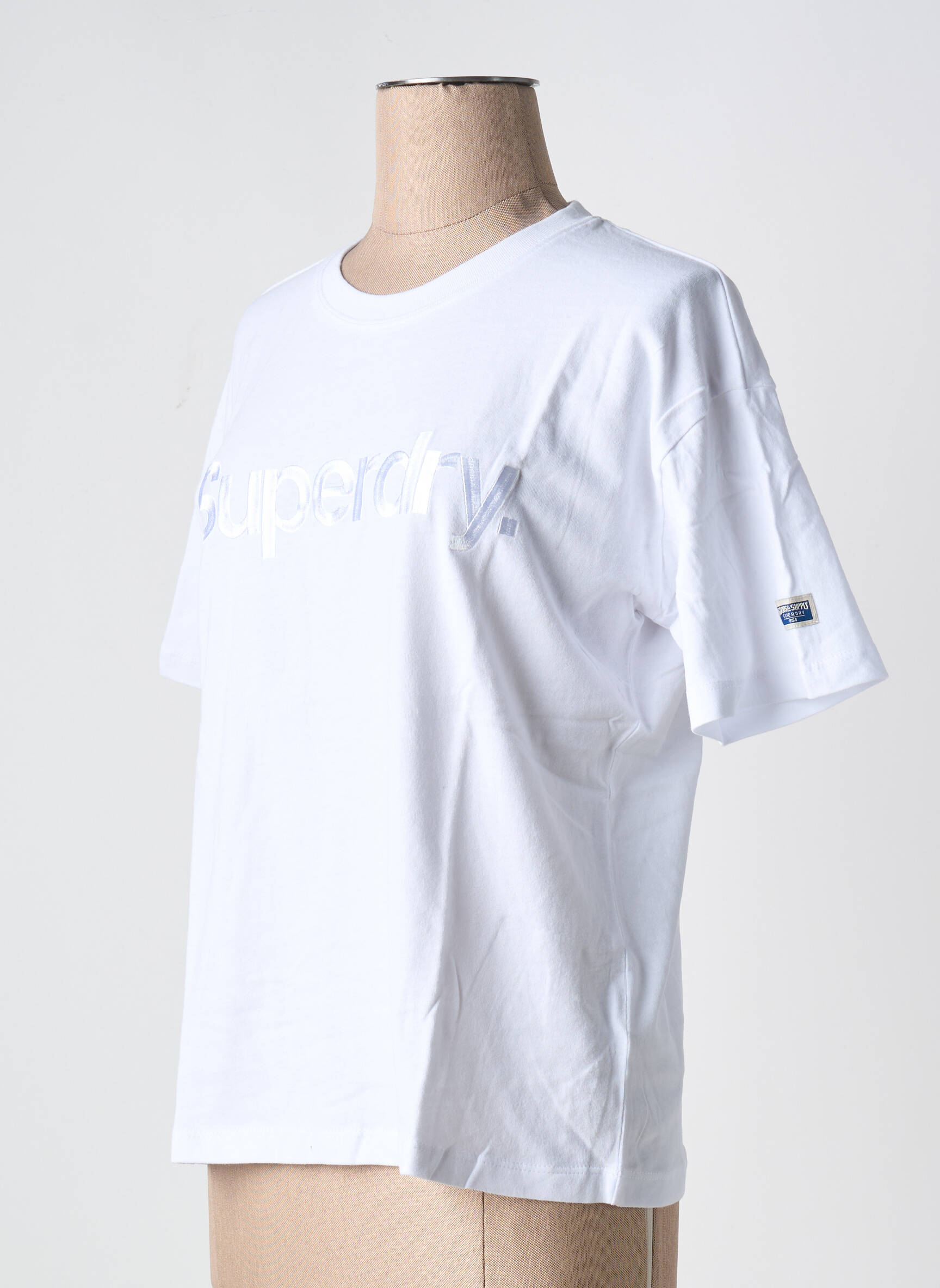 T-marškinys baltas SUPERDRY moteris