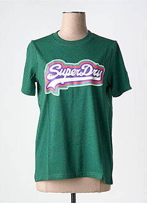 T-marškinys žalias SUPERDRY moteris