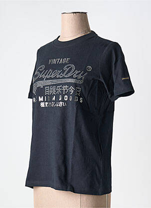 T-marškinys juodas SUPERDRY moteris