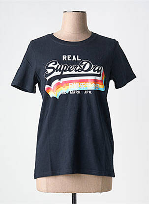 T-marškinys mėlyna SUPERDRY moteris