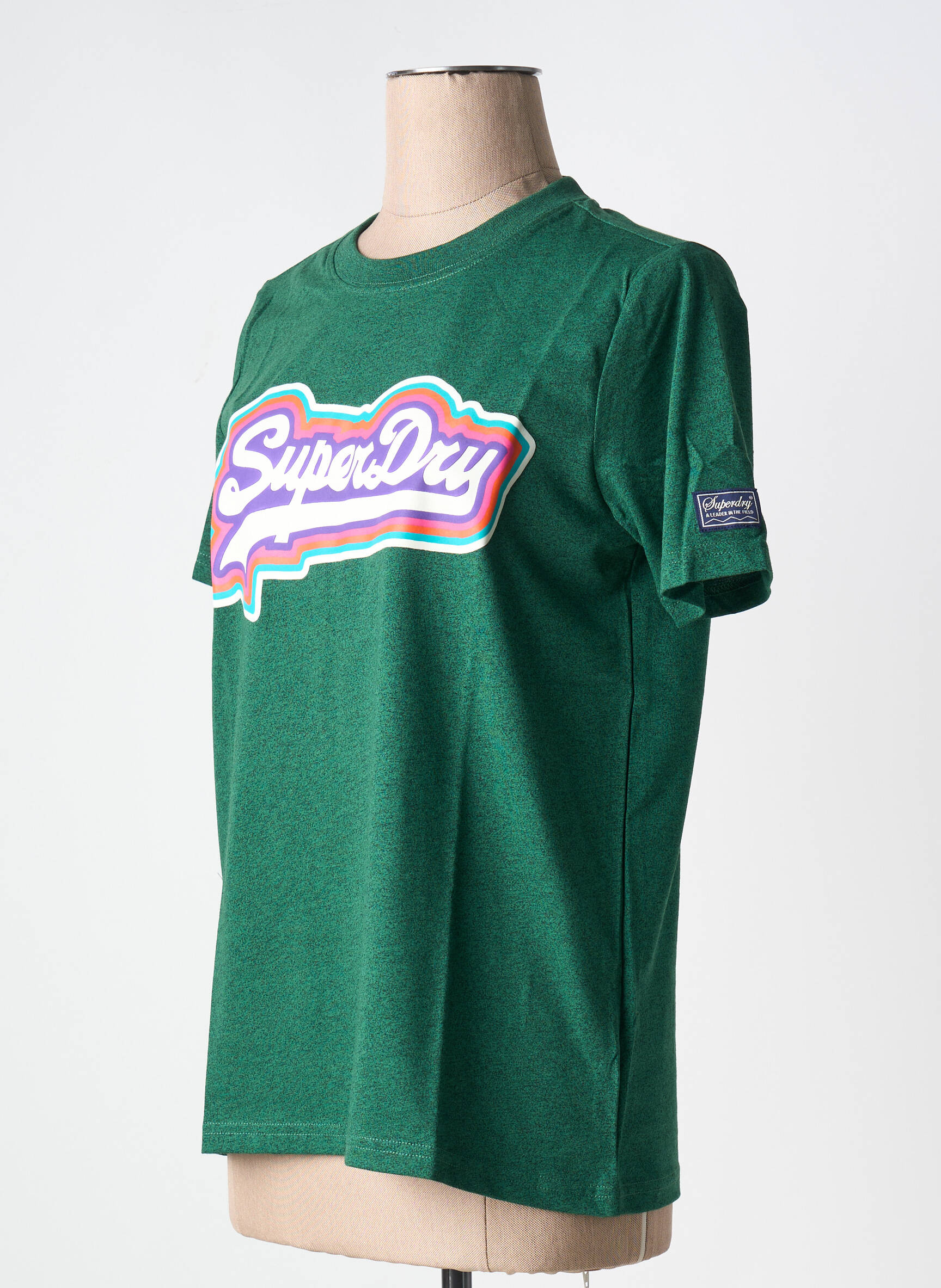 T-marškinys žalias SUPERDRY moteris