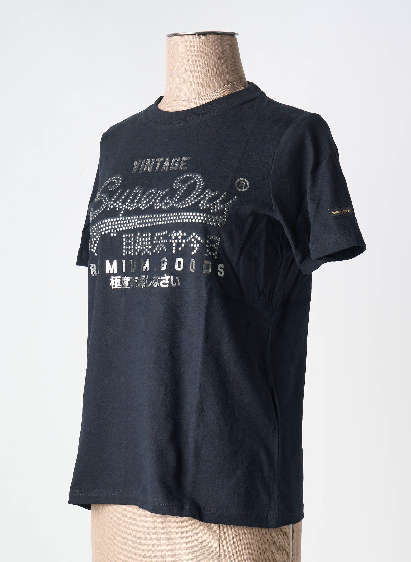 T-marškinys juodas SUPERDRY moteris