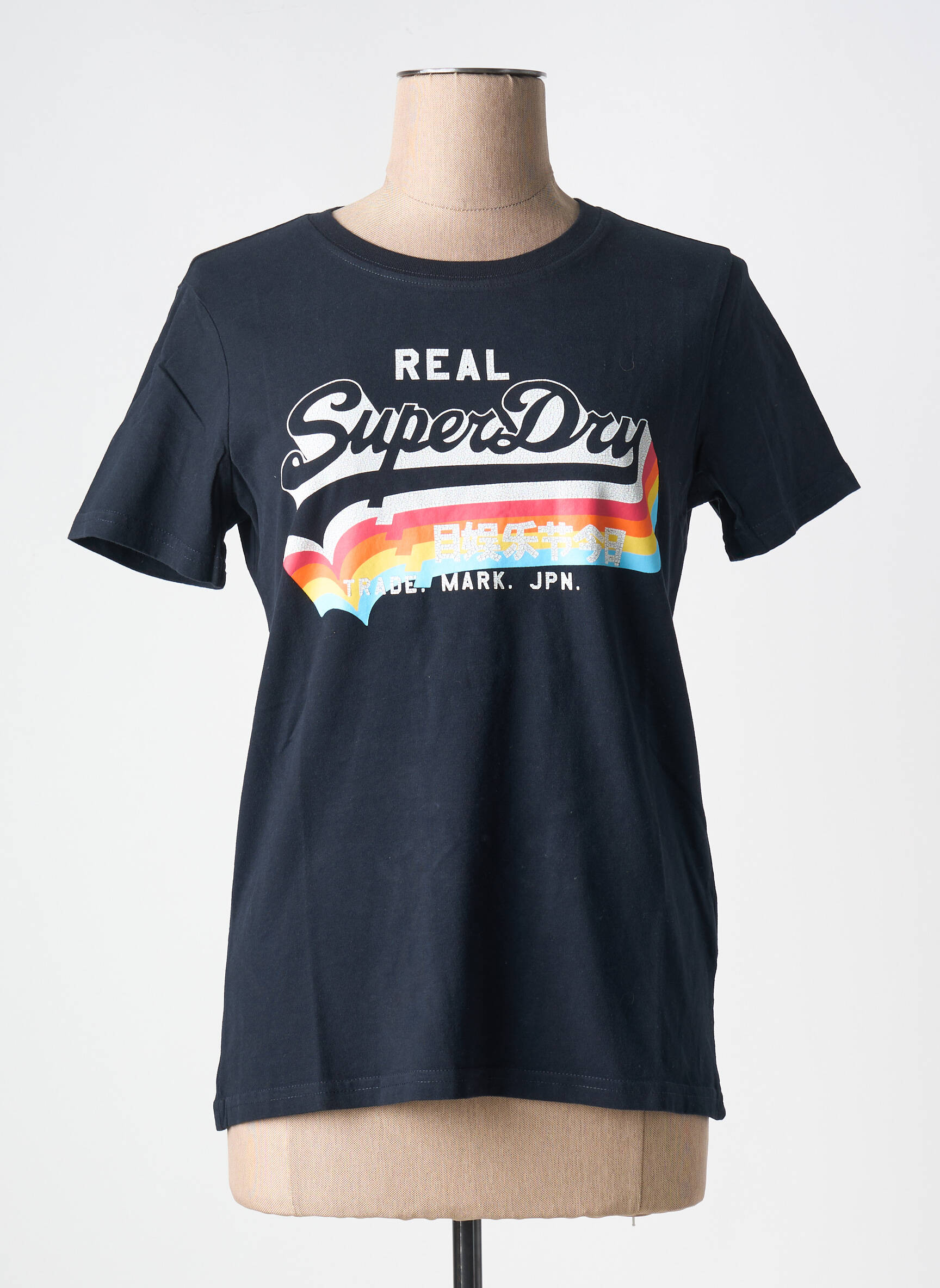 T-marškinys mėlyna SUPERDRY moteris
