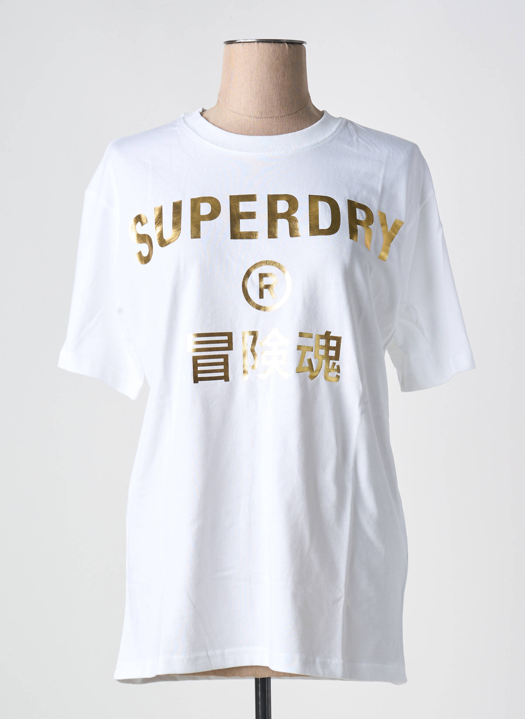 T-marškinys baltas SUPERDRY moteris