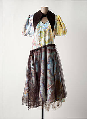 Pusilgių suknelė rudas YOUNG DESIGNERS moteris