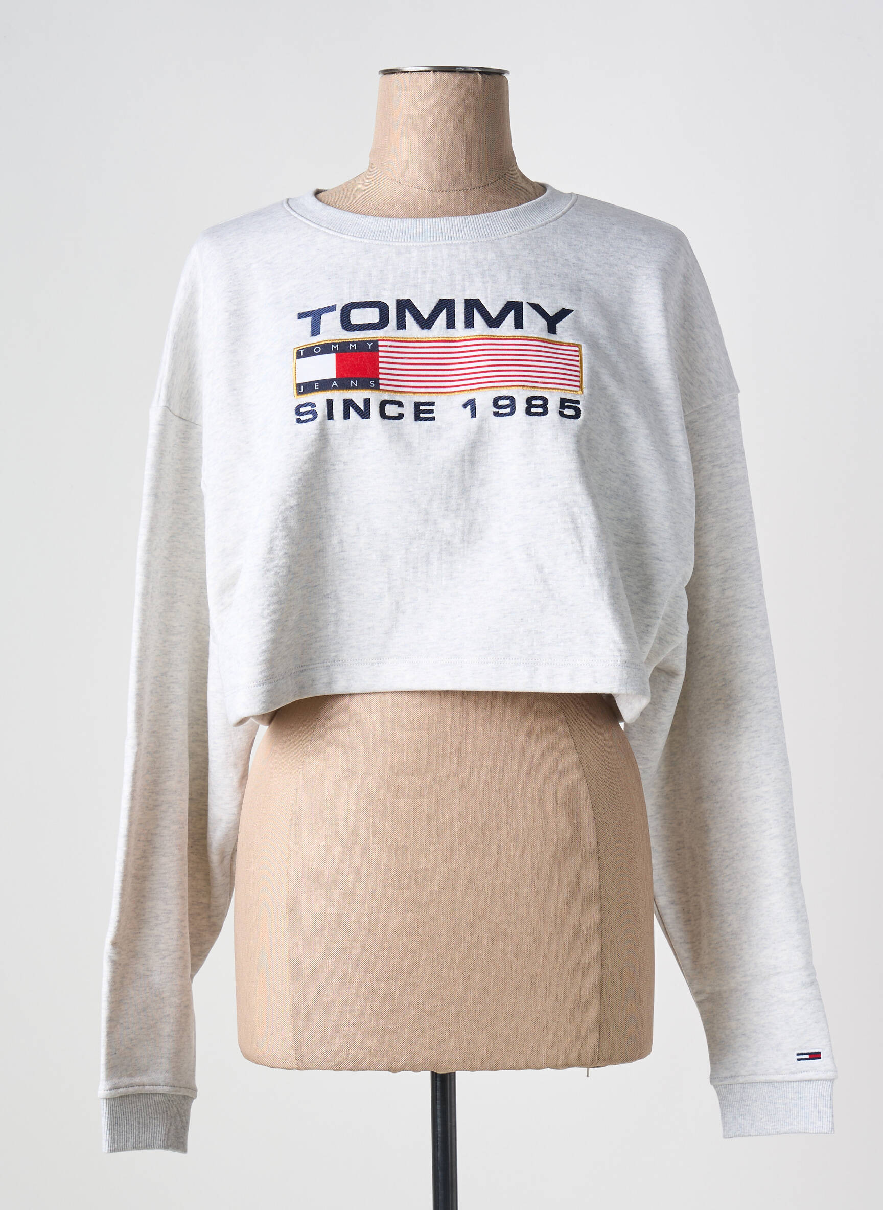 Mikroskopas apvalus kaklas pilka TOMMY HILFIGER moteris