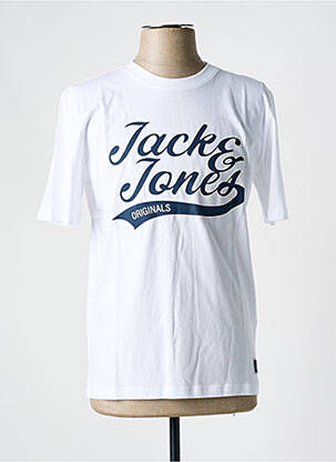 T-marškinys apvalus kaklas baltas JACK & JONES vyras