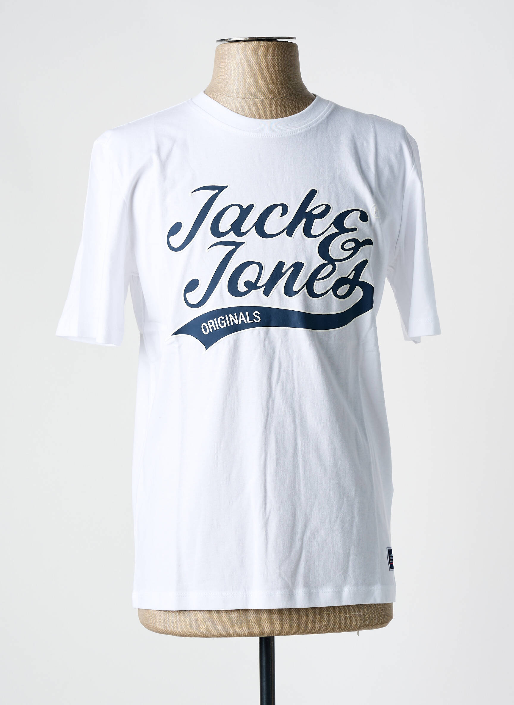T-marškinys apvalus kaklas baltas JACK & JONES vyras