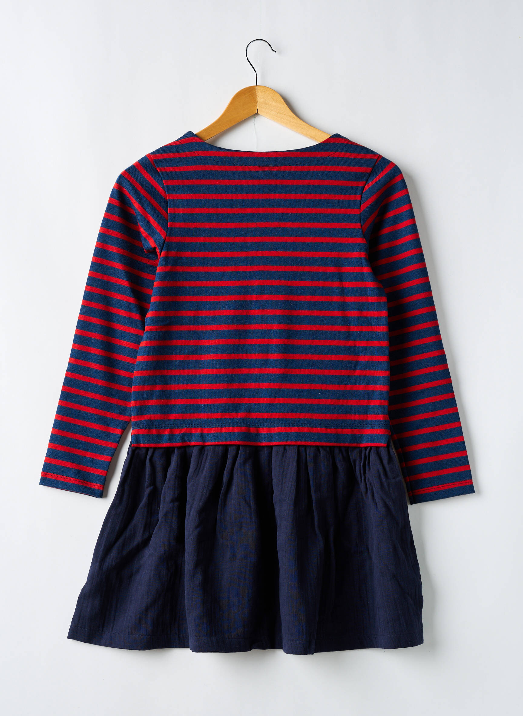 Pusilgių suknelė apvalus kaklas mėlyna PETIT BATEAU mergina
