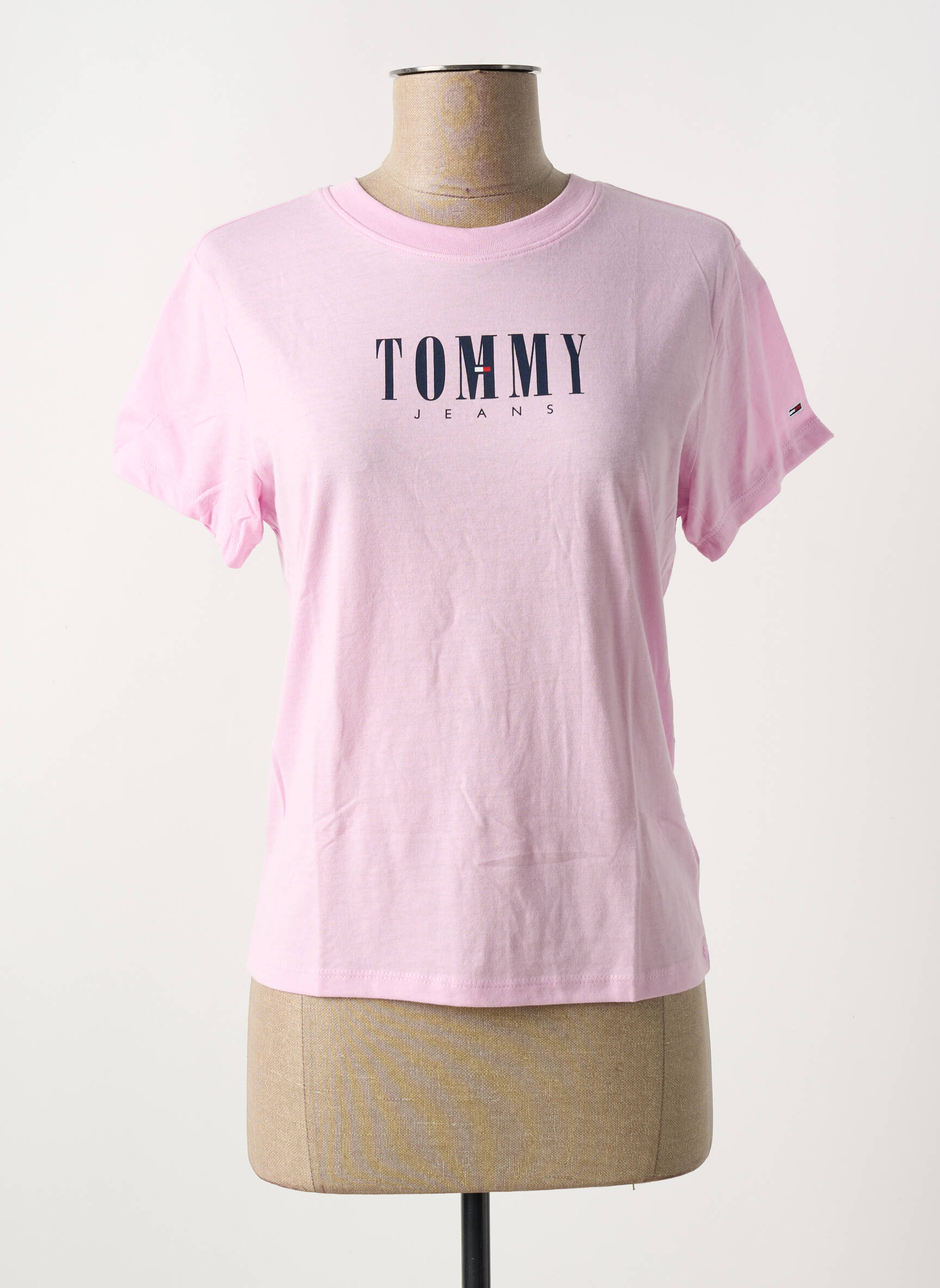 T-marškinys apvalus kaklas rožinė TOMMY HILFIGER moteris