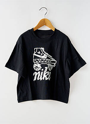 T-marškinys apvalus kaklas juodas NIKE mergina