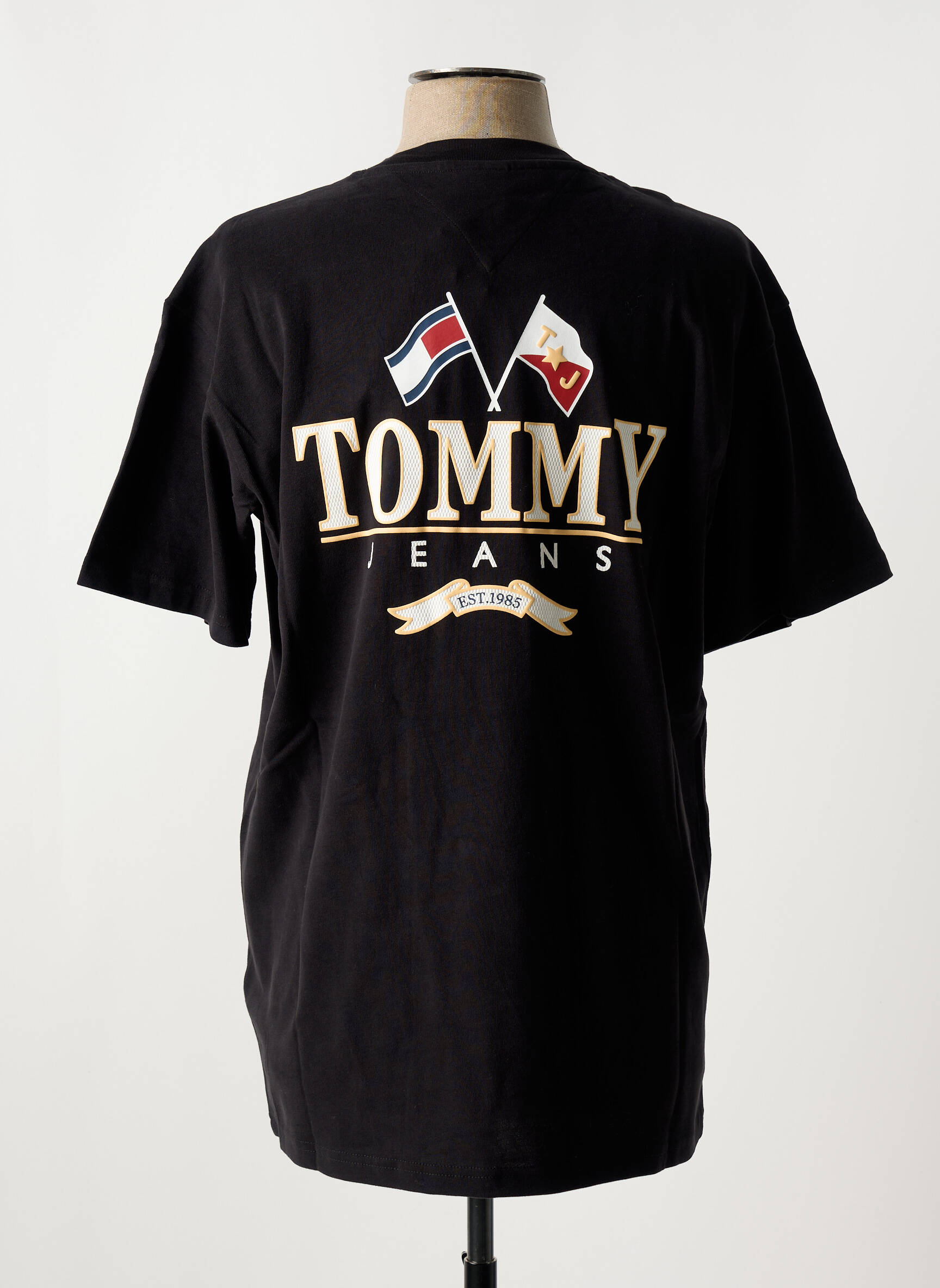 T-marškinys apvalus kaklas juodas TOMMY HILFIGER vyras