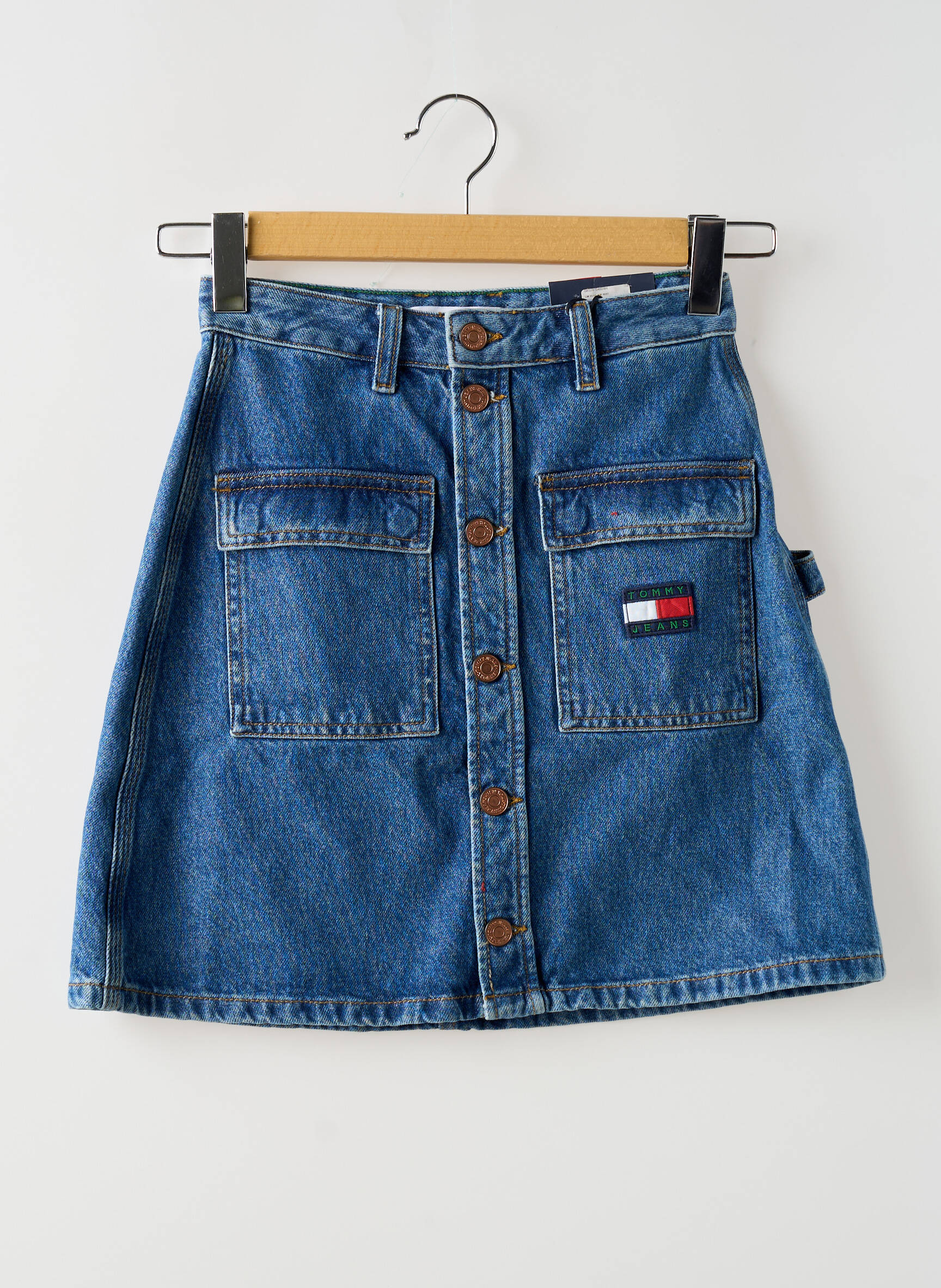 Mini sijonas mėlyna TOMMY HILFIGER moteris
