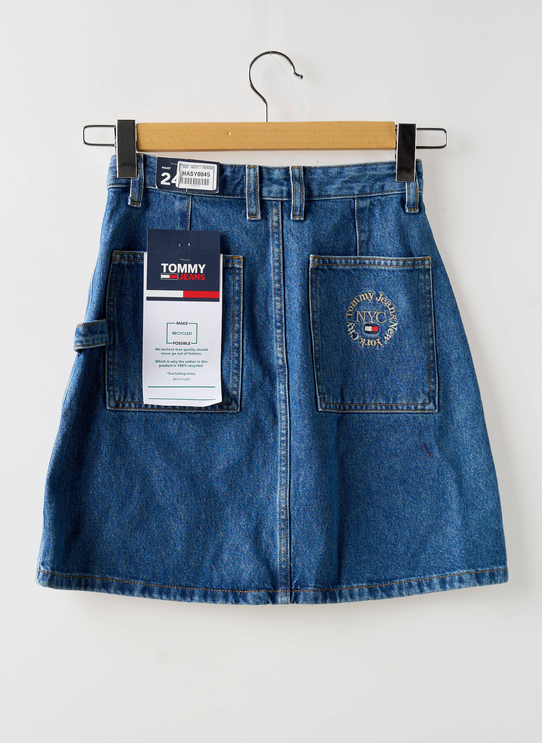 Mini sijonas mėlyna TOMMY HILFIGER moteris
