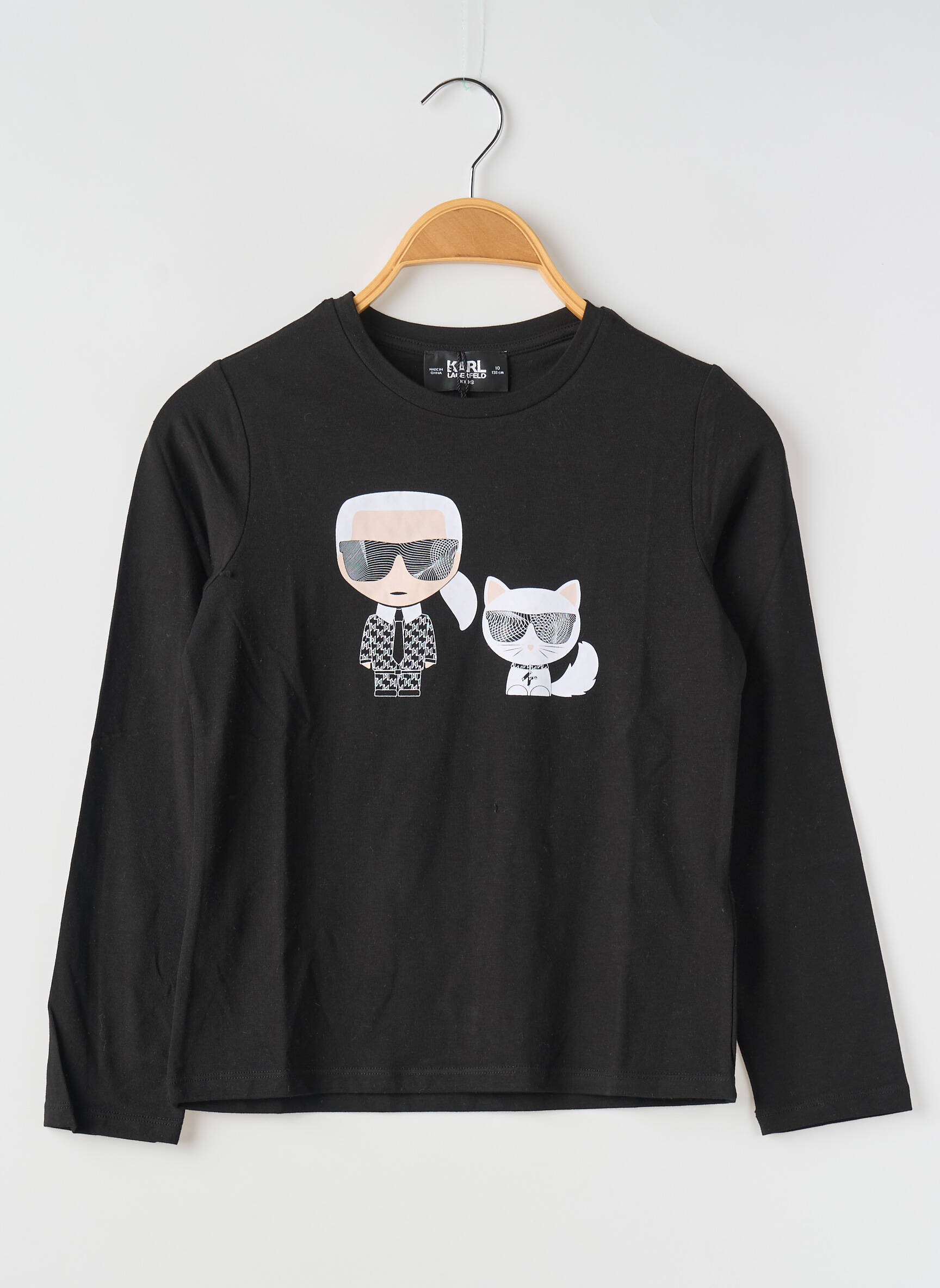 T-marškinys apvalus kaklas juodas KARL LAGERFELD mergina