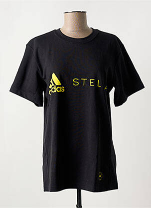 T-marškinys apvalus kaklas juodas ADIDAS X STELLA MC CARTNEY moteris