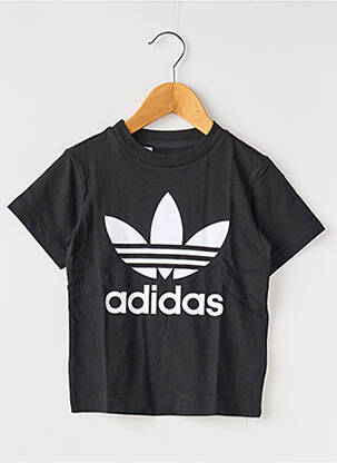 T-marškinys apvalus kaklas juodas ADIDAS vaikas
