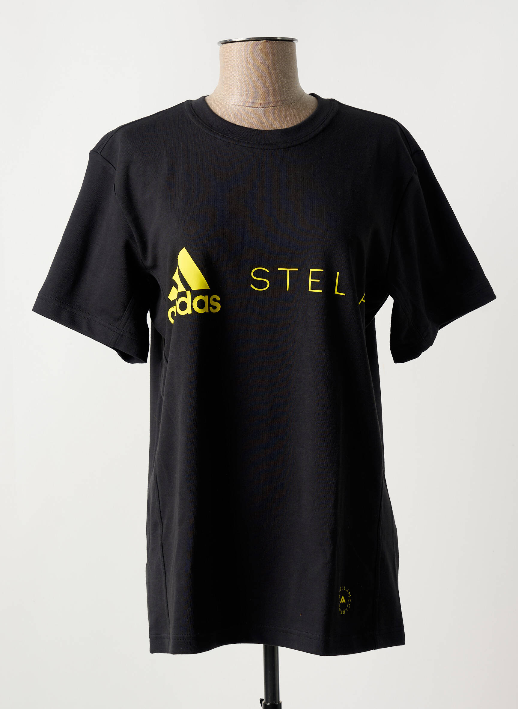 T-marškinys apvalus kaklas juodas ADIDAS X STELLA MC CARTNEY moteris