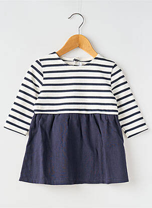 Pusilgių suknelė apvalus kaklas mėlyna PETIT BATEAU mergina