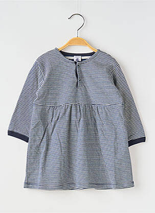 Pusilgių suknelė apvalus kaklas mėlyna PETIT BATEAU mergina