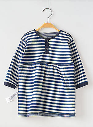 Pusilgių suknelė apvalus kaklas mėlyna PETIT BATEAU mergina