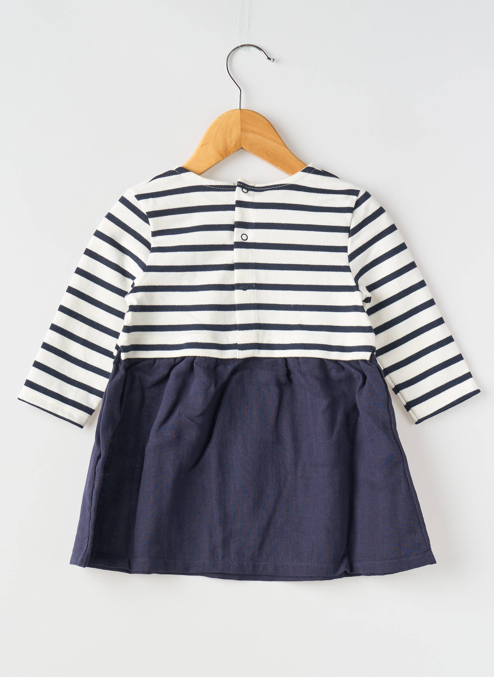 Pusilgių suknelė apvalus kaklas mėlyna PETIT BATEAU mergina