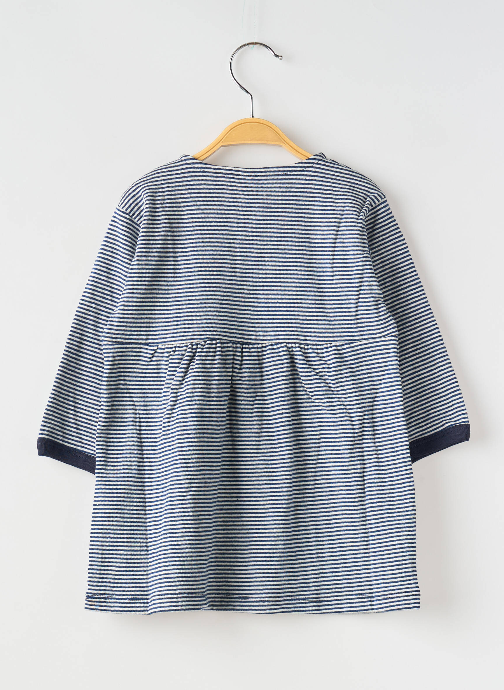 Pusilgių suknelė apvalus kaklas mėlyna PETIT BATEAU mergina