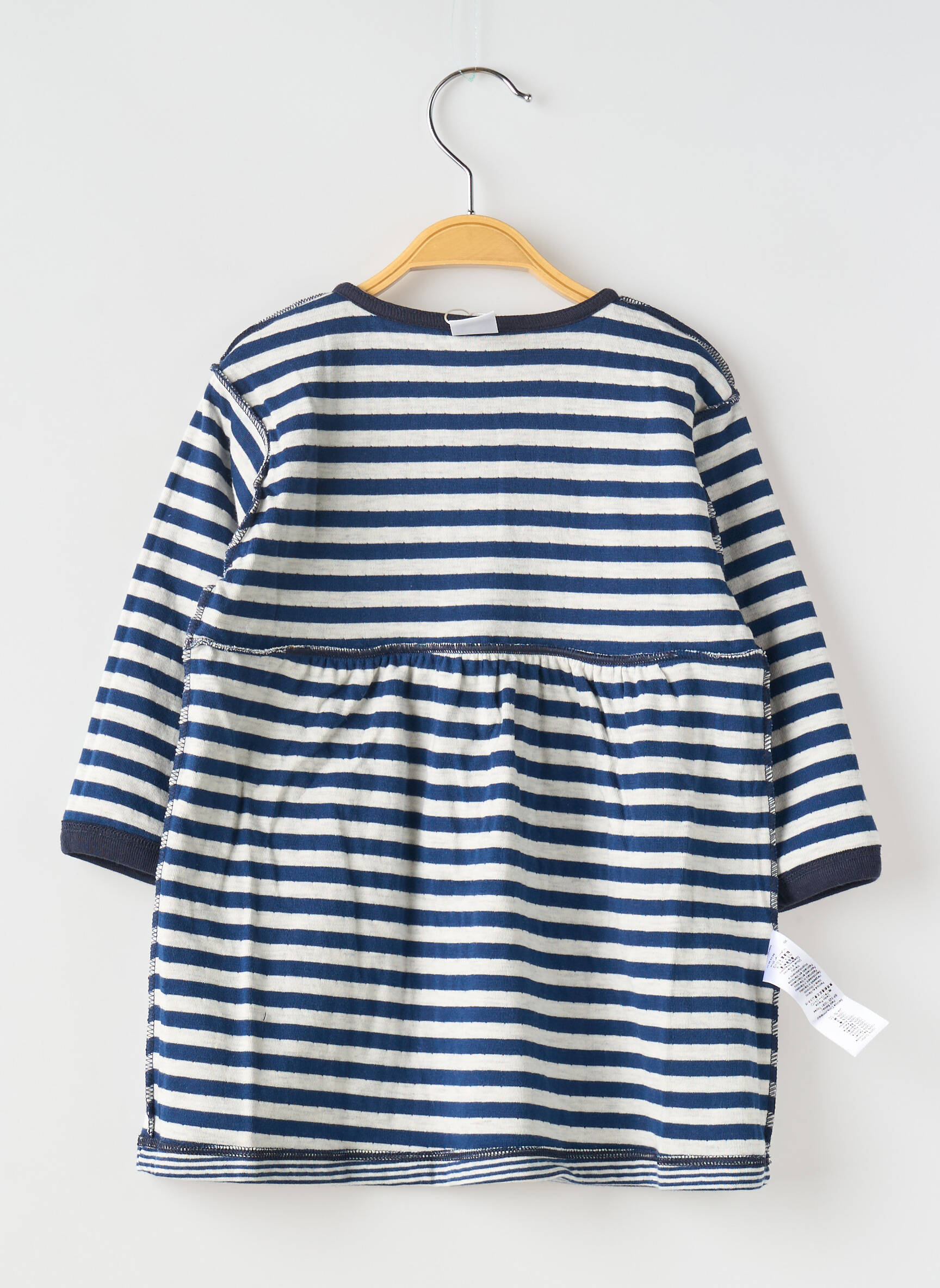 Pusilgių suknelė apvalus kaklas mėlyna PETIT BATEAU mergina
