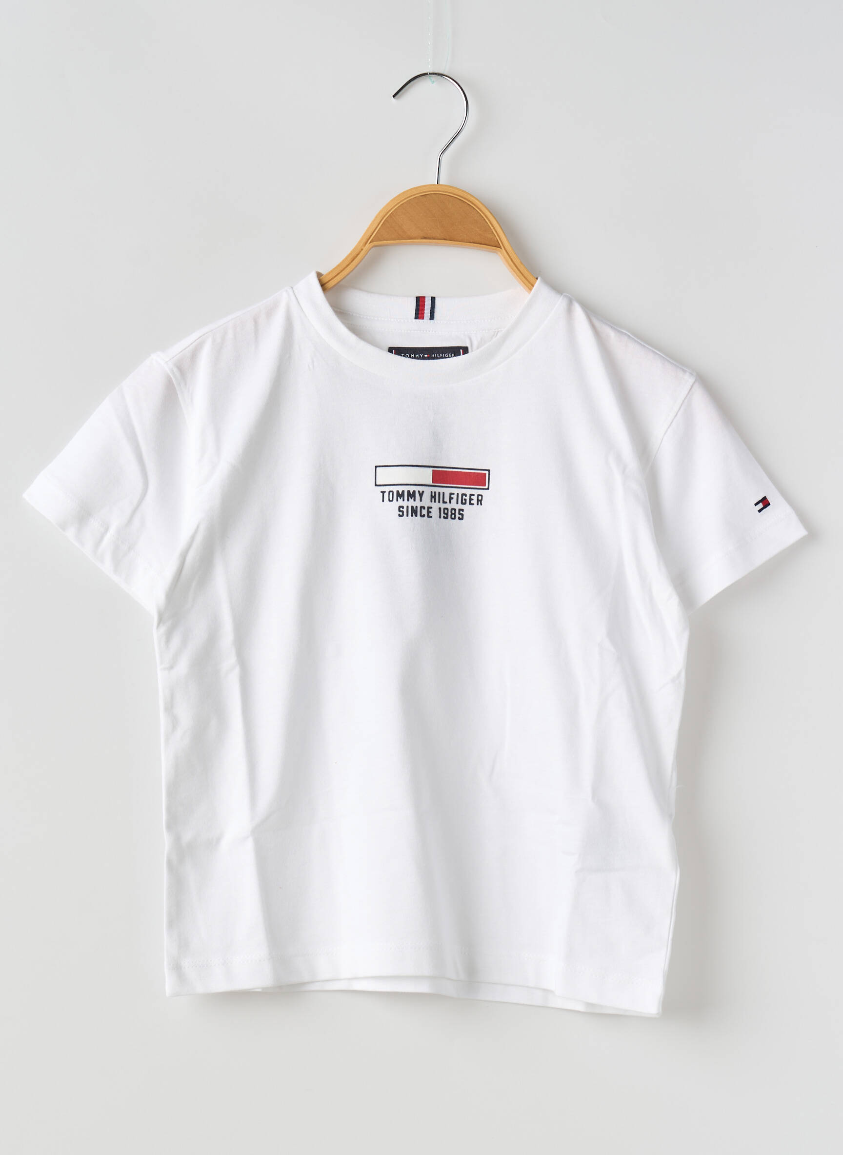 T-marškinys apvalus kaklas baltas TOMMY HILFIGER berniukas