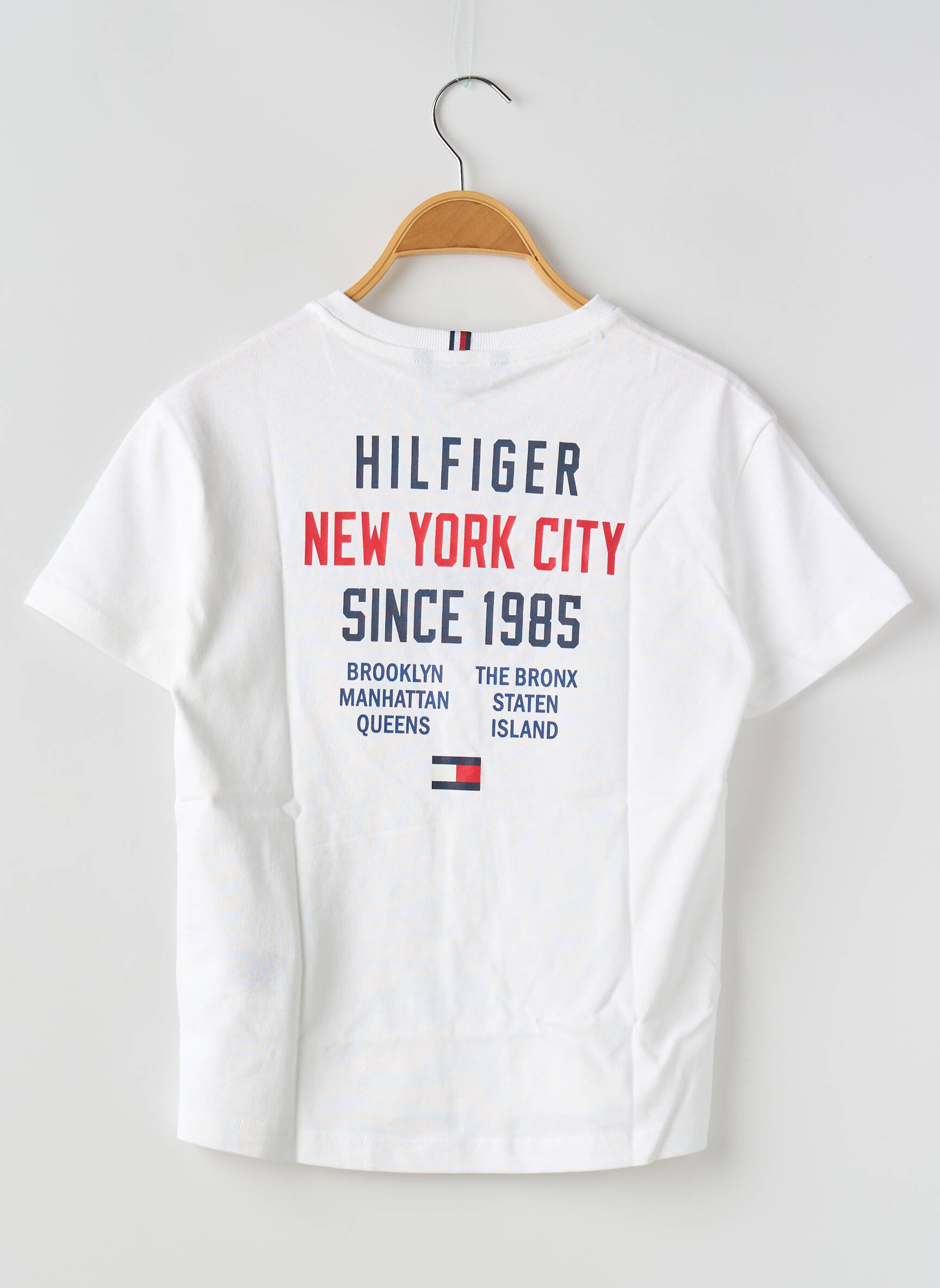 T-marškinys apvalus kaklas baltas TOMMY HILFIGER berniukas