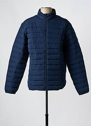 Pūkinė striukė aukšta apykaklė mėlyna JACK & JONES vyras