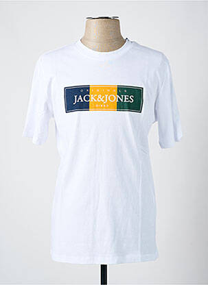 T-marškinys apvalus kaklas baltas JACK & JONES vyras