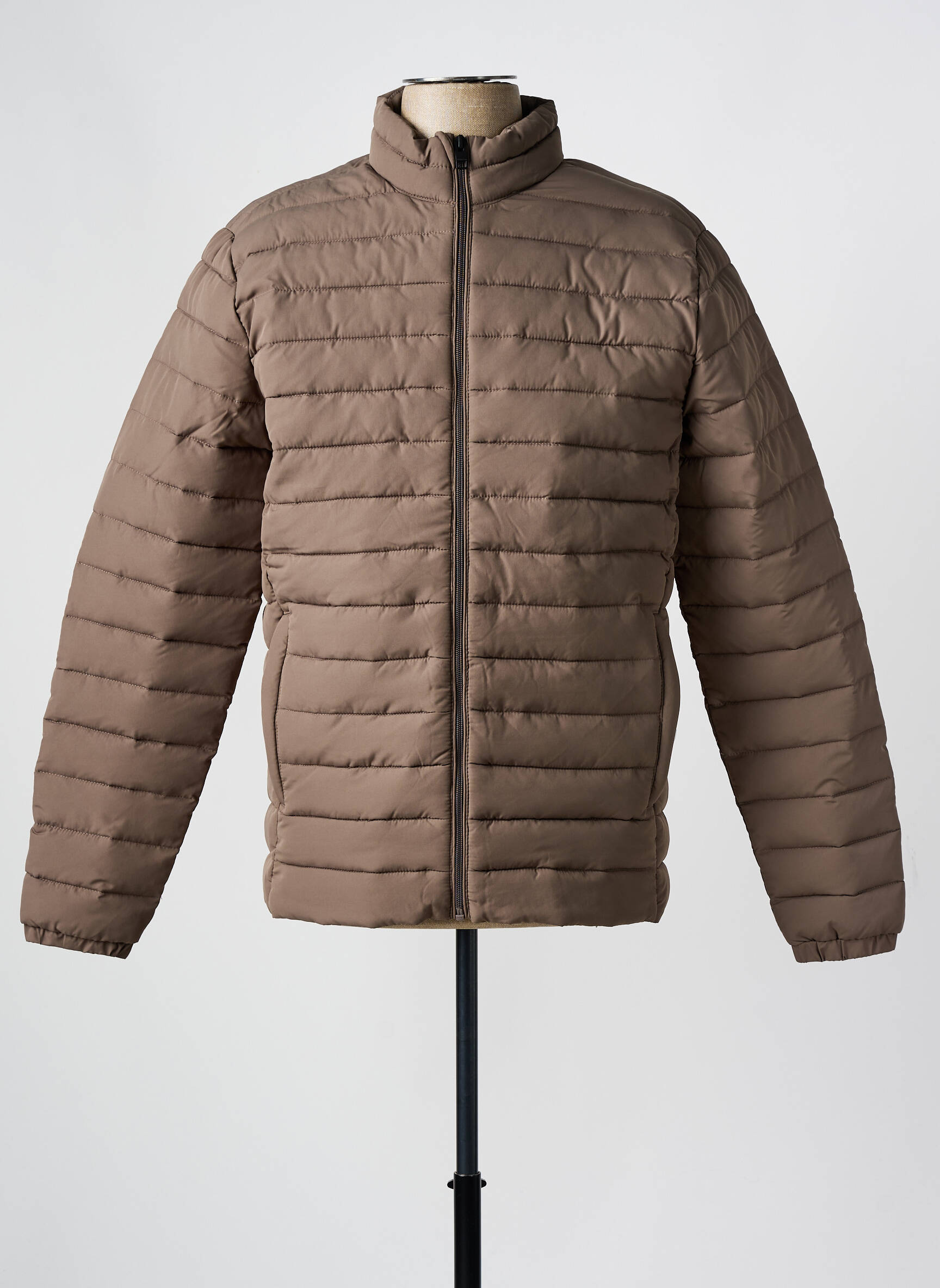 Pūkinė striukė aukšta apykaklė rudas JACK & JONES vyras