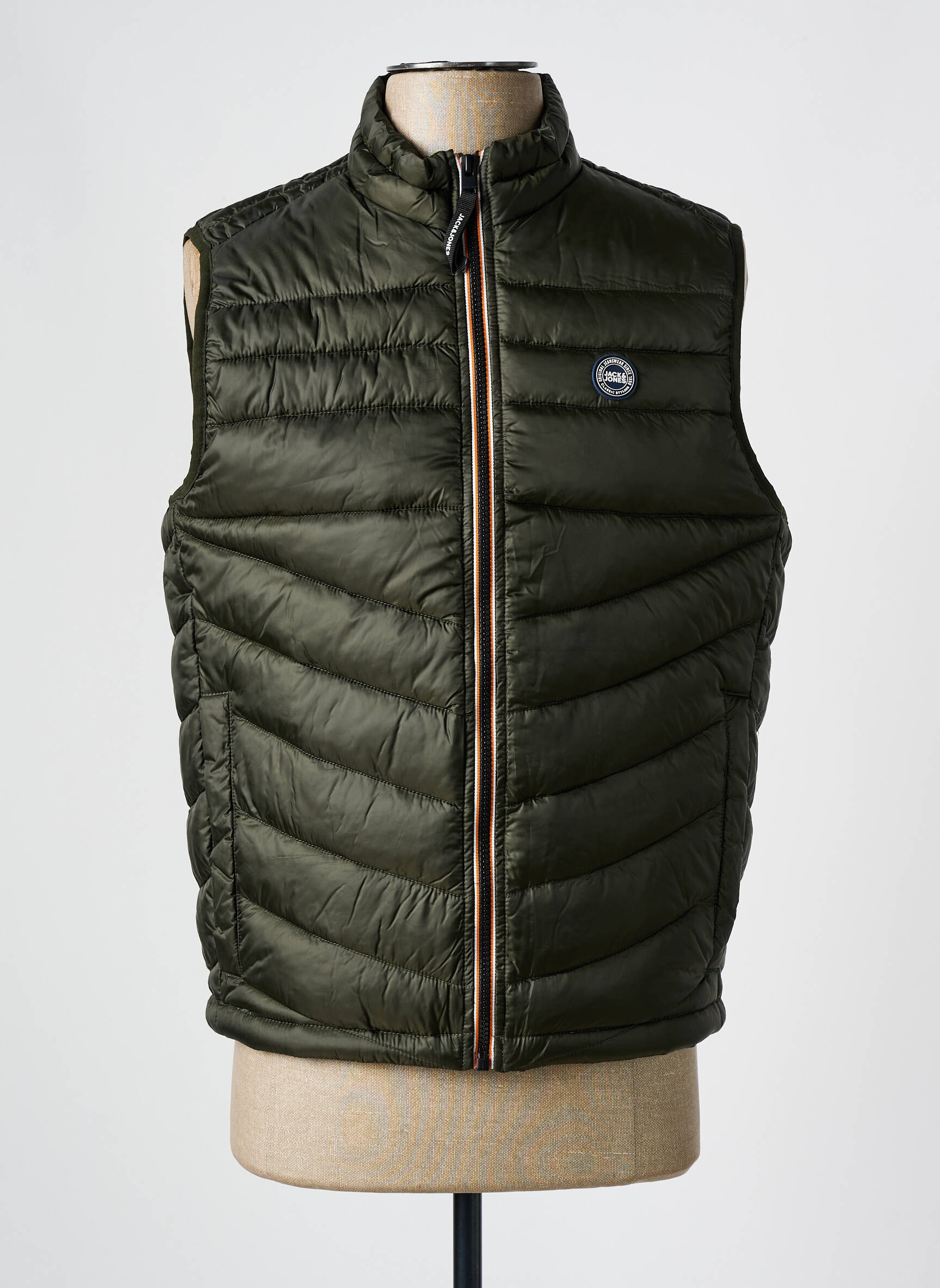 Pūkinė striukė aukšta apykaklė žalias JACK & JONES vyras