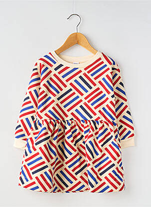 Pusilgių suknelė apvalus kaklas baltas PETIT BATEAU mergina