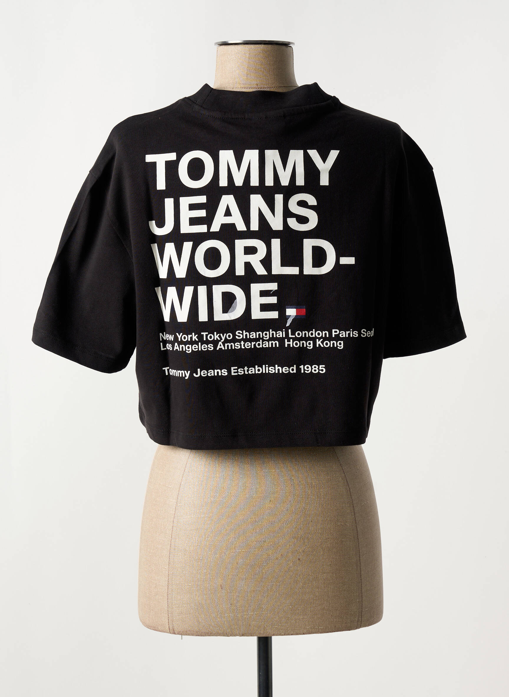 T-marškinys apvalus kaklas juodas TOMMY HILFIGER moteris