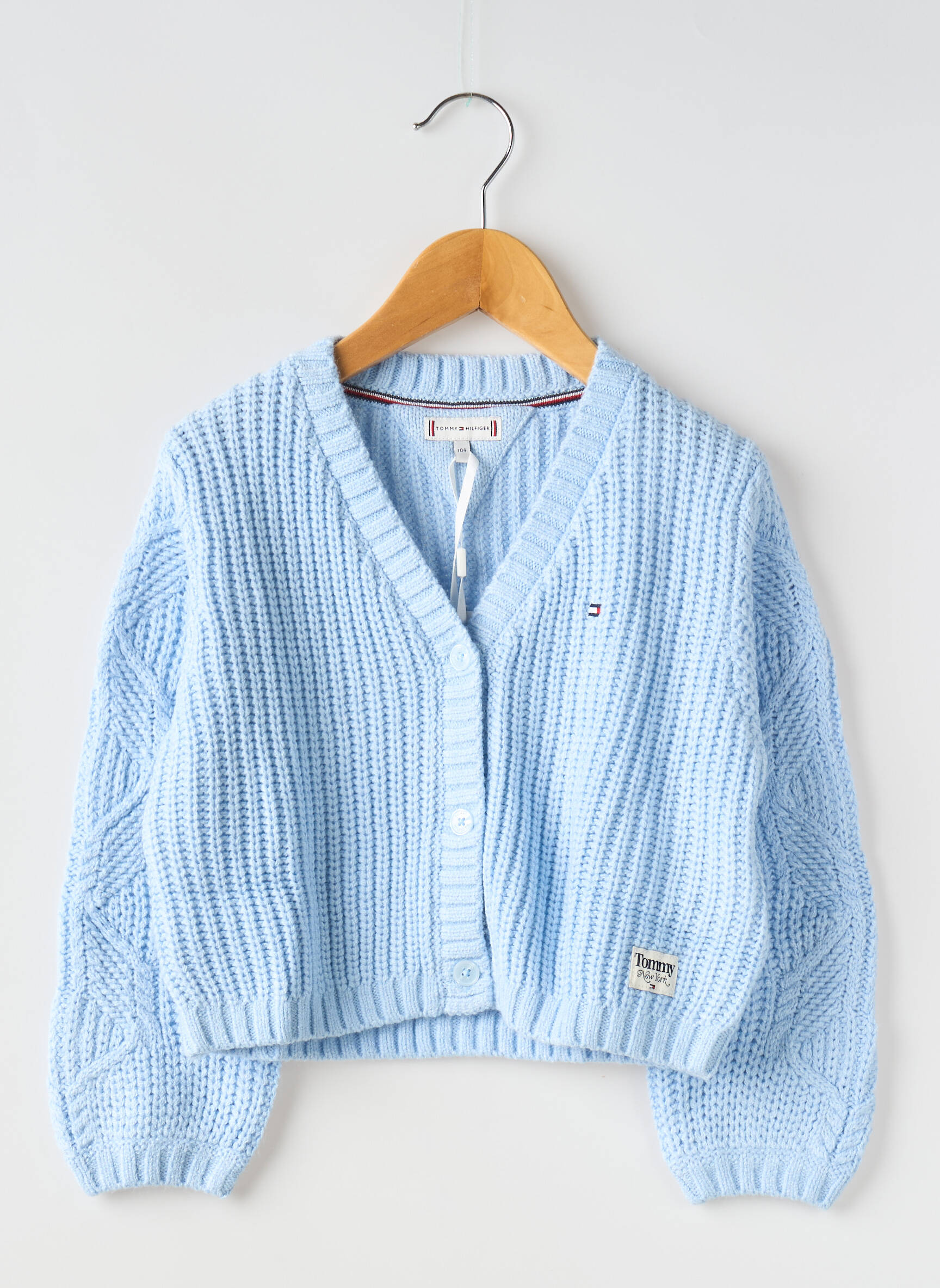 Ilgų rankovių liemenė col v mėlyna TOMMY HILFIGER mergina