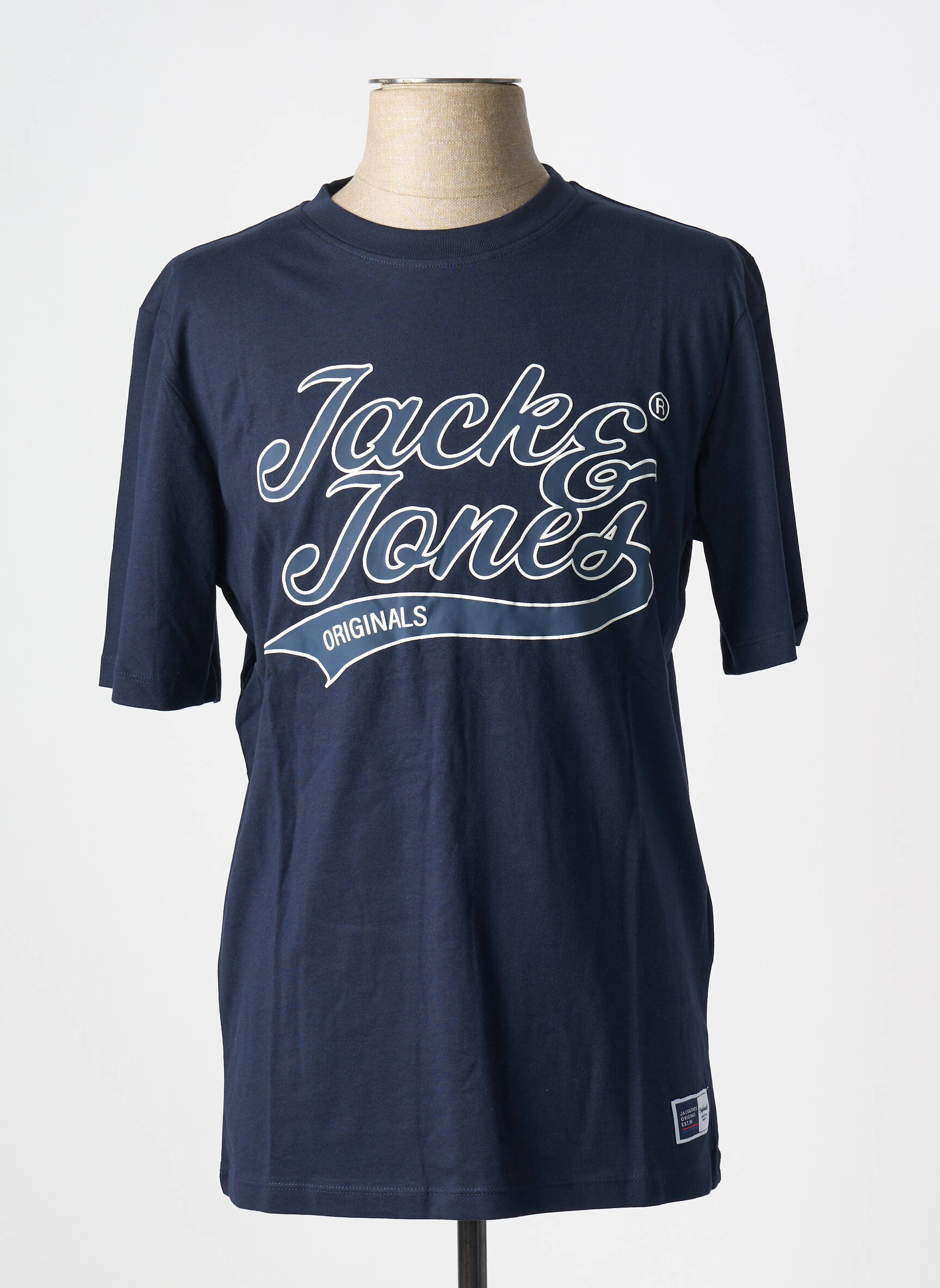 T-marškinys apvalus kaklas mėlyna JACK & JONES vyras