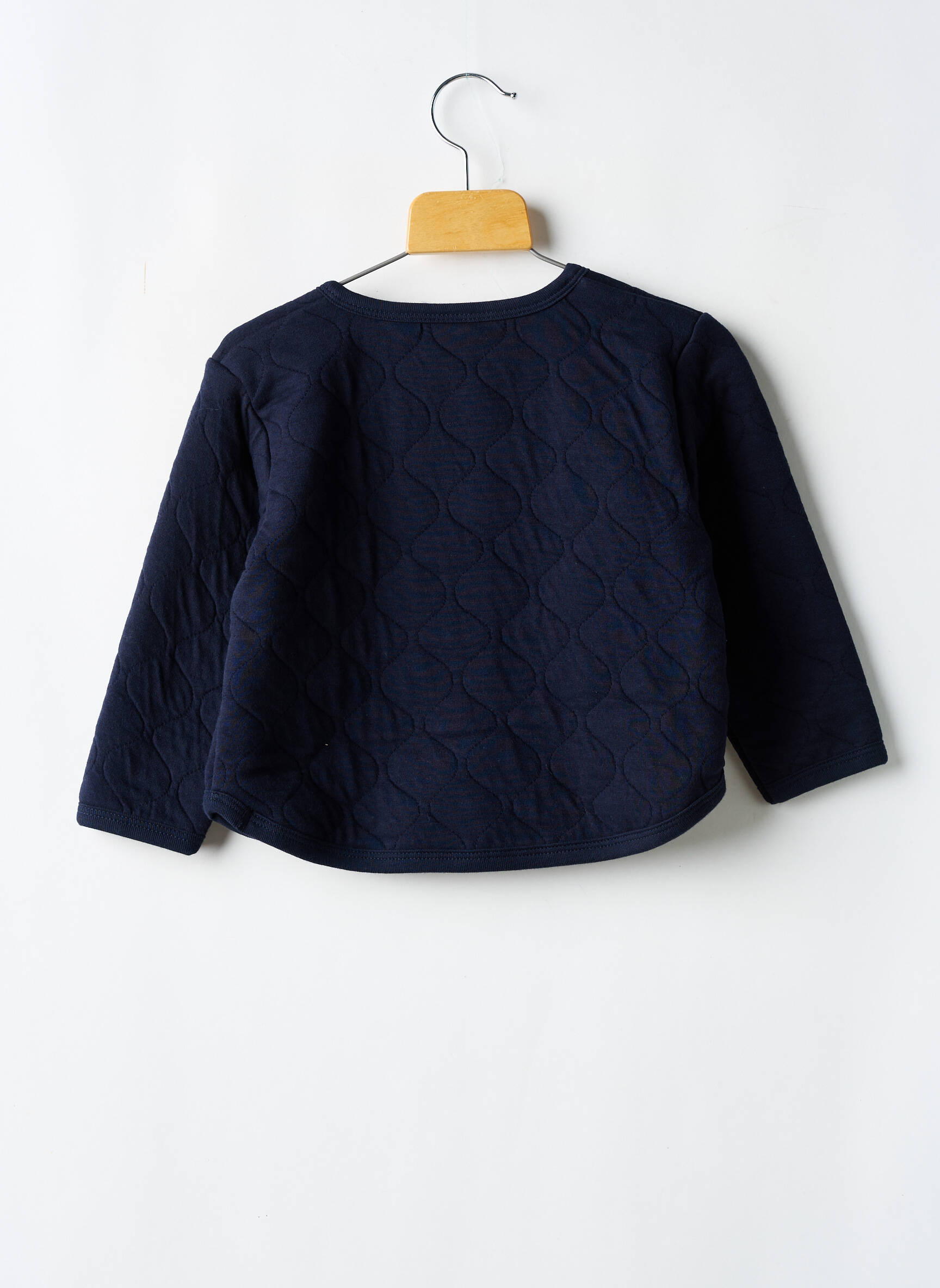 Ilgų rankovių liemenė apvalus kaklas mėlyna PETIT BATEAU mergina
